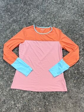 Lands' End Women's Crew Neck Long Sleeve Rash Guard UPF 50 Size XS